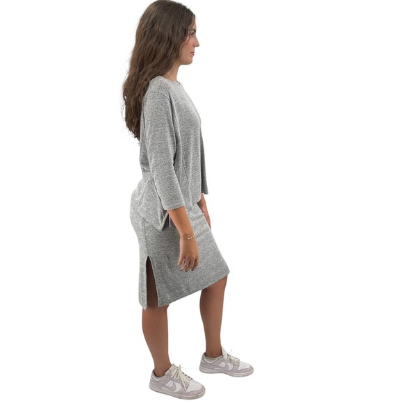 GAP Matching Skirt Set Comfy Jersey Oversized Top Below the Knee Skirt Gray XS/M - Picture 7 of 10